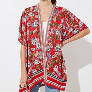 LOFT Border Floral Kimono Size M/L New
